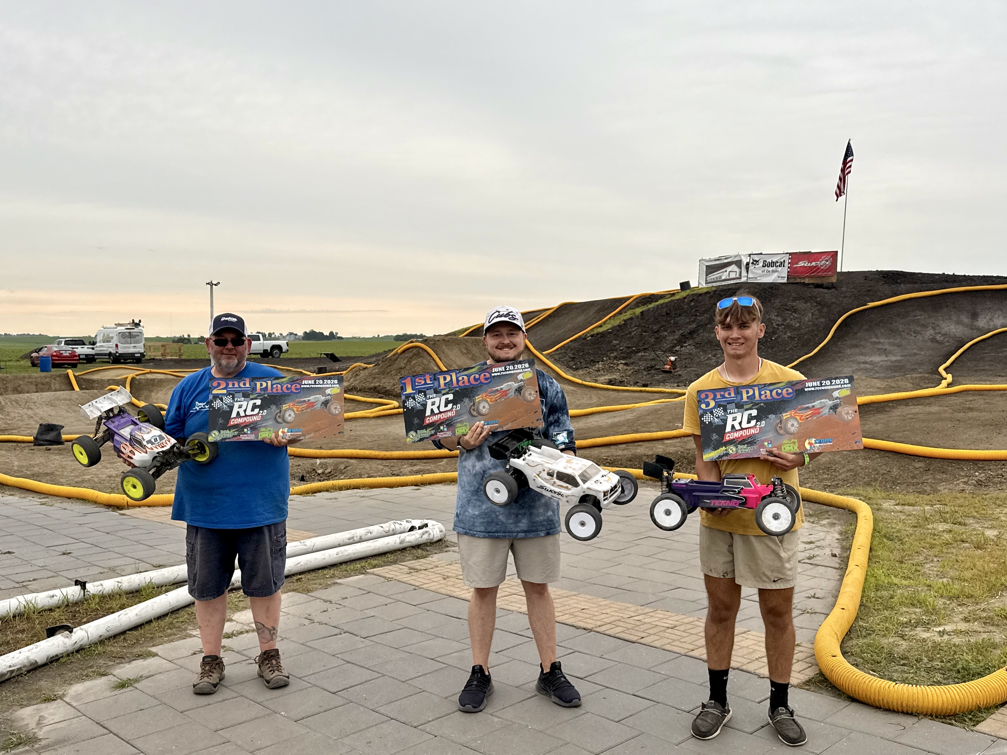 E-Truggy winner's circle podium